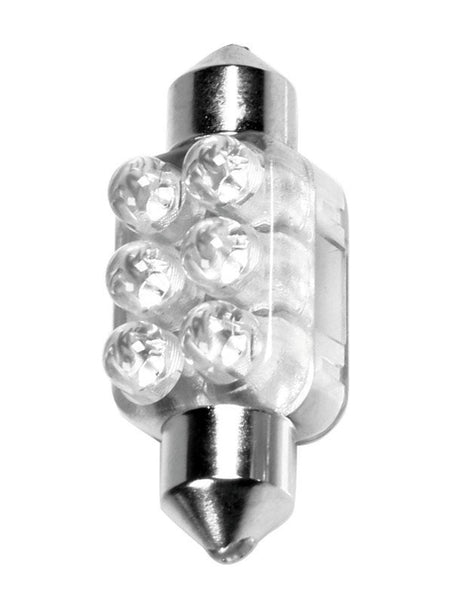 Pilot 12V Lampada siluro 6 Led - 13x35 mm - SV8,5-8 - 1 pz - Scatola - Bianco