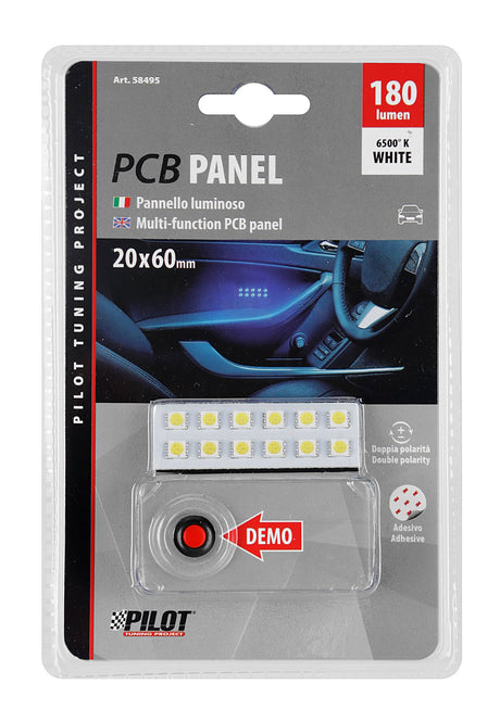 Pilot 12V Hyper-Led - Pannello 12 Led - 20x60 mm - 1 pz - D/Blister - Bianco