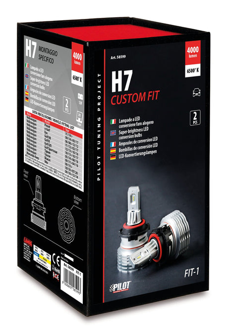 Pilot 12V Lampade a Led - (H7) - 20W - Attacco specifico - 2 pz - Scatola