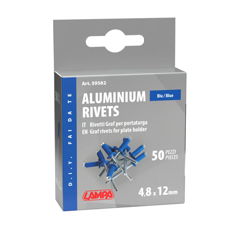 Lampa Aluminium Rivets, set 50 rivetti Graf per portatarga - Blu 59582