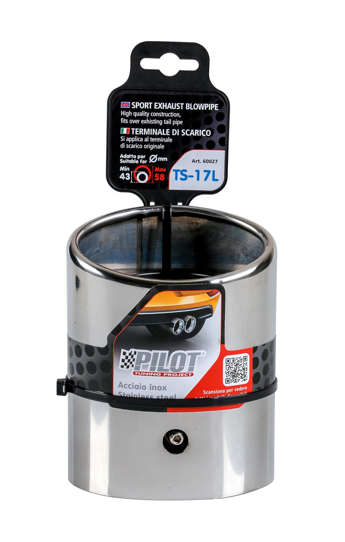 Pilot Terminale di scarico auto Taglio Diagonale TS-17 L