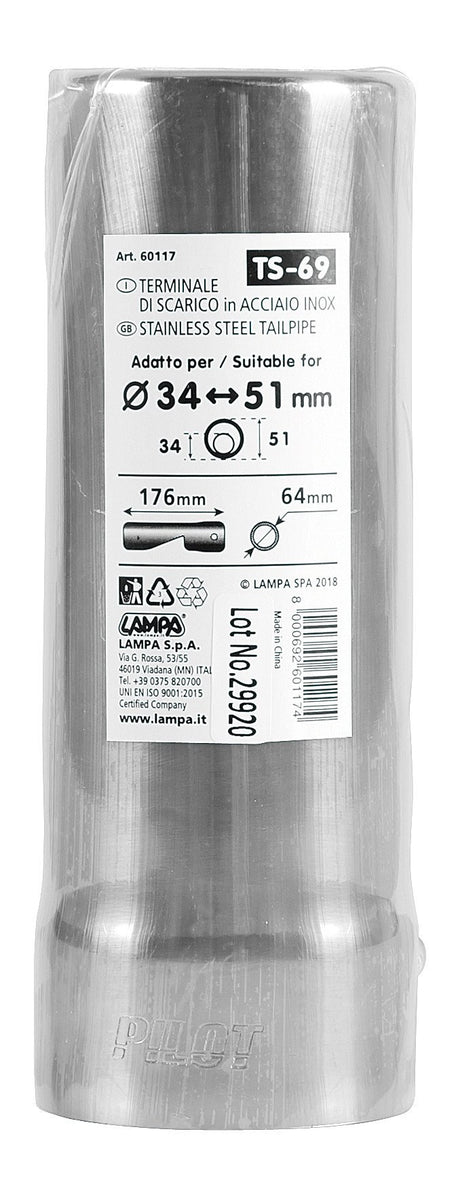 Pilot Terminale di scarico auto Taglio Diritto TS-69
