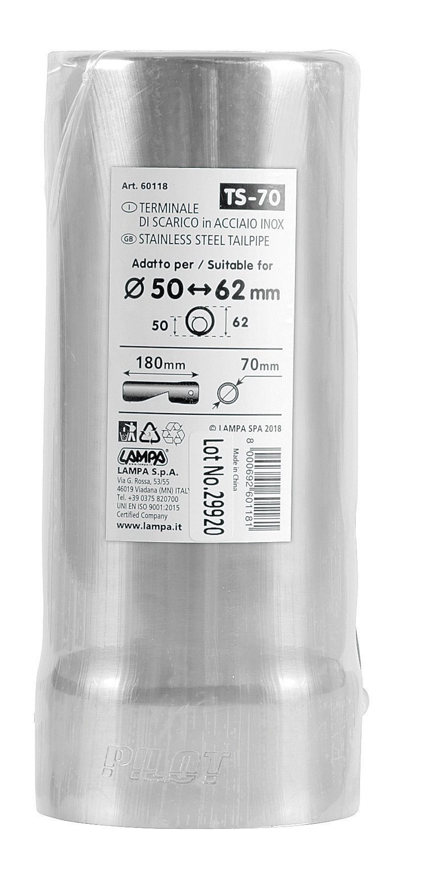 Pilot Terminale di scarico auto Taglio Diritto TS-70