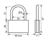 Lampa Basic, lucchetto in ottone - 50 mm 65427