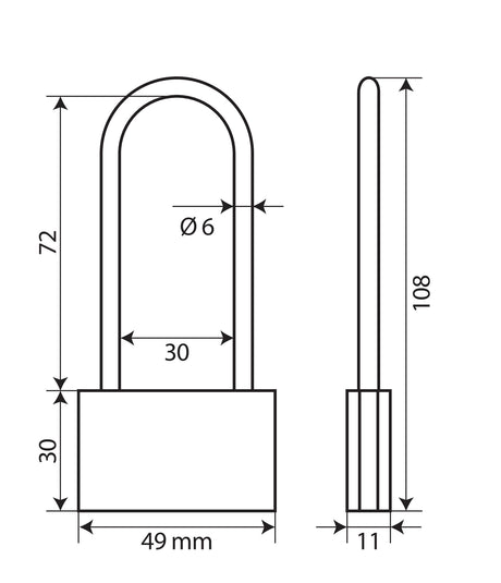 Lampa Basic, lucchetto in ottone - 50 mm XL 65428