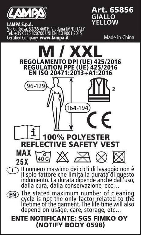 Lampa Life-Vest, veste riflettente - Giallo 65856