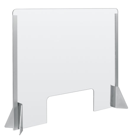 Schermo protettivo parafiato con feritoia per banconi e scrivanie 660x560 mm 66931