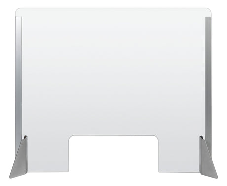 Schermo protettivo parafiato con feritoia per banconi e scrivanie 660x560 mm 66931