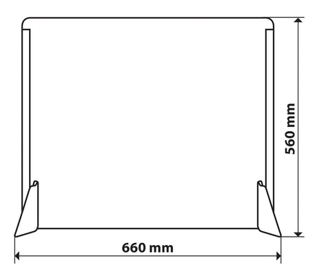 Schermo protettivo parafiato senza feritoia per banconi e scrivanie 660x560 mm 66932