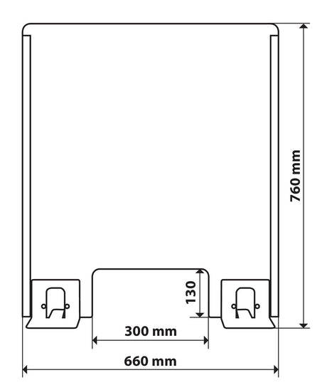 Schermo protettivo parafiato con feritoia per banconi e scrivanie 660x760 mm 66933