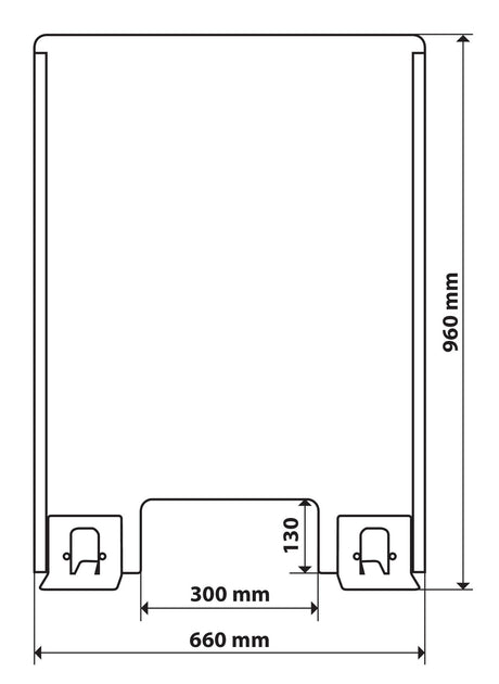Schermo protettivo parafiato con feritoia per banconi e scrivanie 660x960 mm 66934