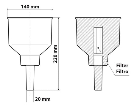 Lampa Clean-Fuel, imbuto con filtro separatore 67036