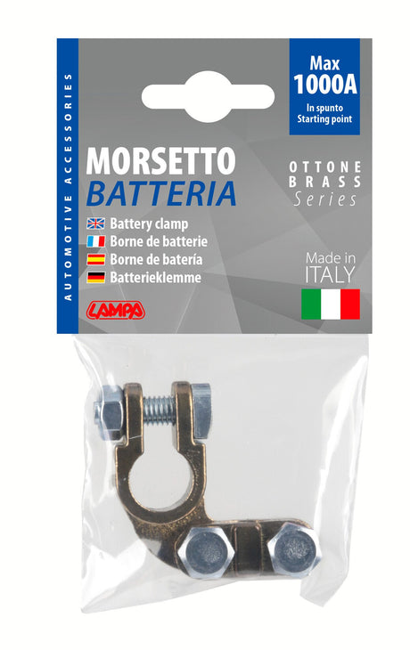 Lampa Morsetto batteria pesante; fissaggio cavo a piastrina - max cavo  70 mm - Polo negativo 69903