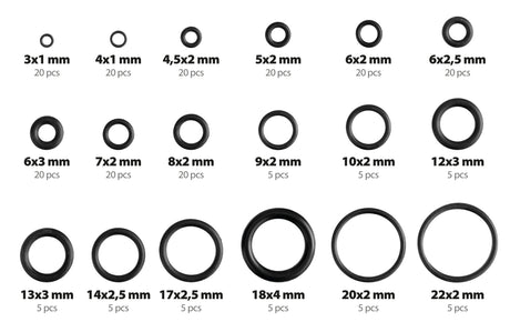 Lampa O-Ring, assortimento 225 pz, 18 misure 69914