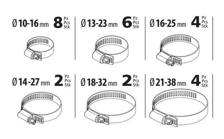 Lampa Kit fascette stringitubo in acciaio, 26 pz 70033