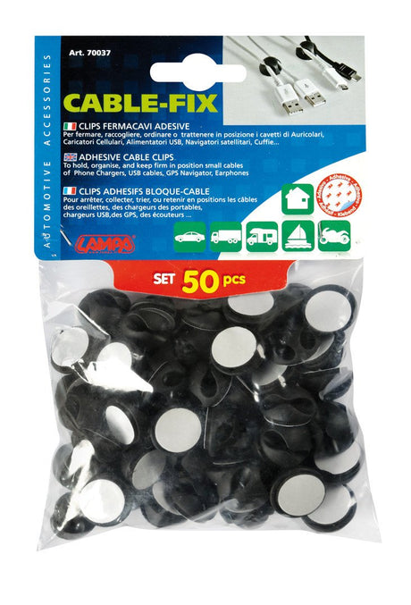 Lampa Cable-Fix, clips adesive fermacavi, 50 pz 70037