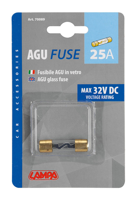 Lampa Fusibile AGU in vetro, 12/32V - 25A 70089