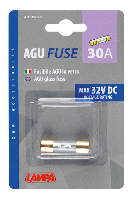 Lampa Fusibile AGU in vetro, 12/32V - 30A 70090
