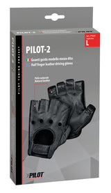 Pilot -2, guanti guida mezze dita - L - Nero