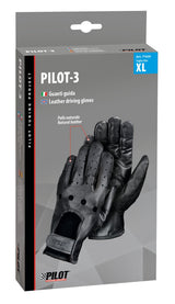 Pilot -3, guanti guida - XL - Nero