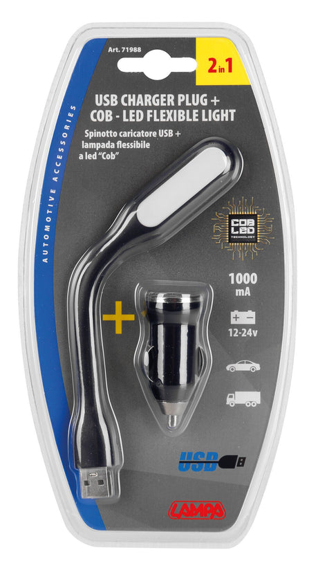Lampa Lampada flessibile a LED COB + caricatore USB 12/24V - D/Blister 1 pz 71988