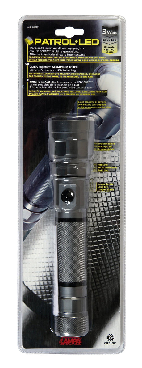 Lampa Patrol-Led, torcia a Led in alluminio - Maxi - 3W 72027