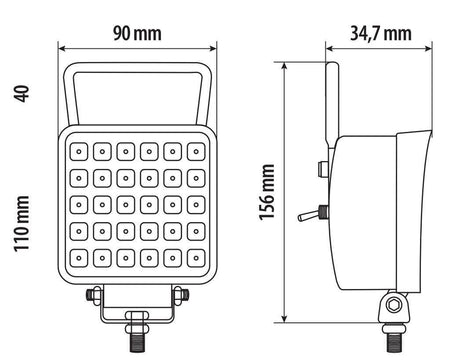 Lampa WL-28, faro ausiliario a 16 Led - 10/30V - Bianco 72193
