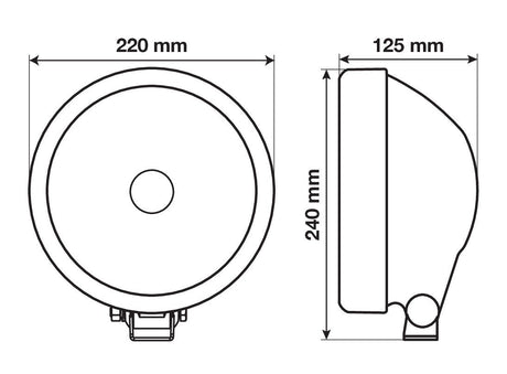 Pilot Saturn, faro alogeno di profondità con luce di posizione a led -  220 mm