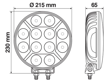 Lampa Orion, proiettore supplementare a 12 Led - 9/36V -  215 mm - Nero 72247