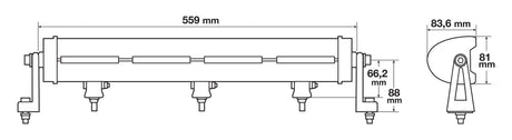 Lampa Pluton Total White, barra a Led 2 funzioni - 10/30V - 559x81 mm 72275