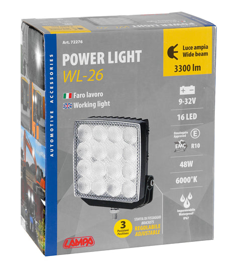 Lampa WL-26, faro ausiliario a 16 Led - 10/30V - Bianco 72276