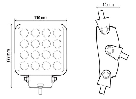 Lampa WL-26, faro ausiliario a 16 Led - 10/30V - Bianco 72276