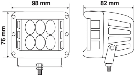Lampa WL-24, faro ausiliario a 12 Led - 9/32V - Bianco 72287