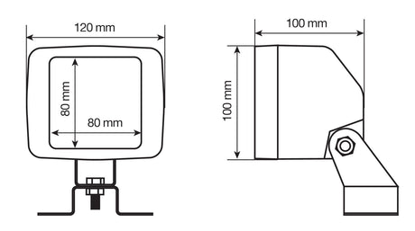 Lampa WB-1, faro da lavoro alogeno quadrato, 12/24V 72296