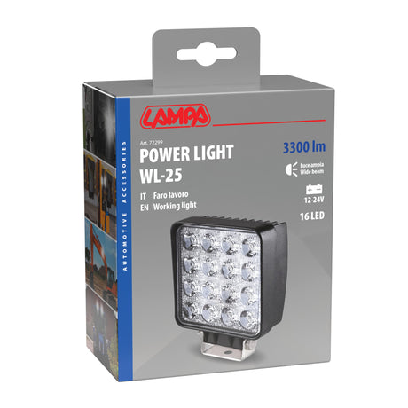 Lampa WL-25, faro ausiliario a 16 Led - 10/30V - Bianco 72299