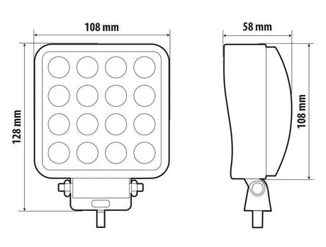 Lampa WL-25, faro ausiliario a 16 Led - 10/30V - Bianco 72299