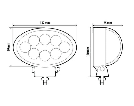 Lampa WL-4, faro ausiliario a 8 Led - 10/30V - Bianco 72312