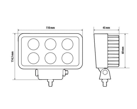Lampa WL-2, faro ausiliario a 6 Led - 10/30V - Bianco 72313