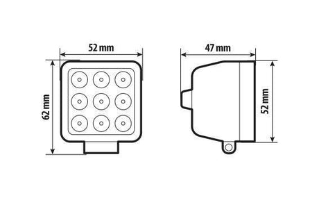Lampa WL-18, faro ausiliario a 9 Led - 9/32V - Bianco 72337