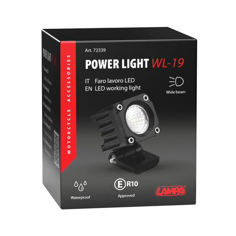 Lampa WL-19, faro ausiliario a 1 Led - 9/32V - Luce ampia - Bianco 72339