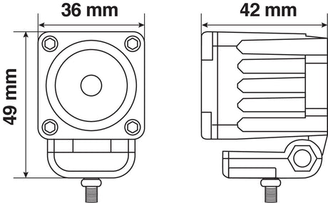 Lampa WL-19, faro ausiliario a 1 Led - 9/32V - Luce ampia - Bianco 72339