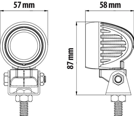 Lampa Cyclops-Round, faro ausiliario a 1 Led - 9/32V - Luce focalizzata 72363