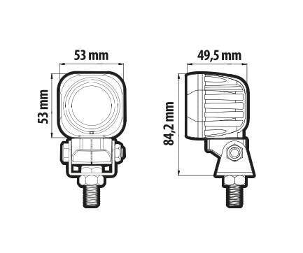 Lampa Cyclops-Square, faro ausiliario a 1 Led - 9/32V - Luce focalizzata 72364