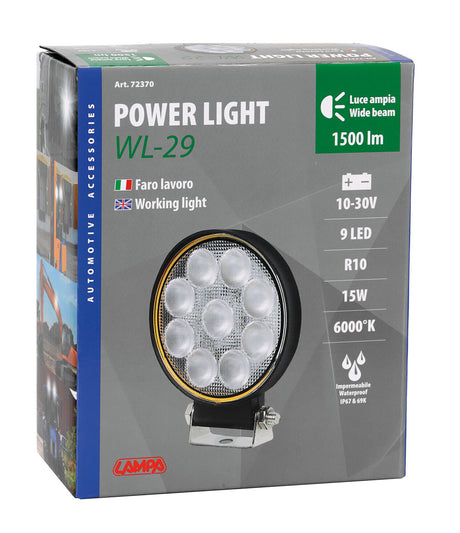 Lampa WL-29, faro ausiliario a 9 Led - 12/24V - Bianco 72370