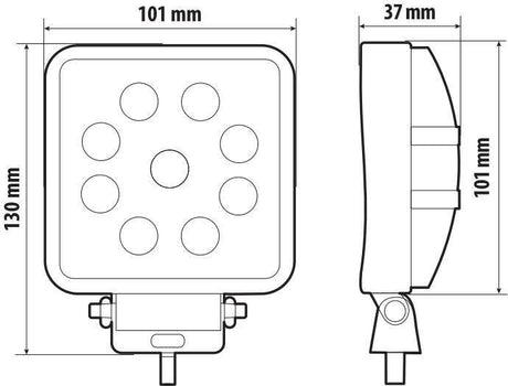 Lampa WL-30, faro ausiliario a 9 Led - 12/24V - Bianco 72371