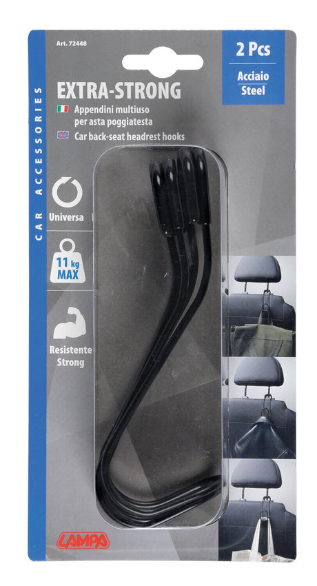 Lampa Extra-Strong, appendini multiuso per poggiatesta, 2 pz 72448