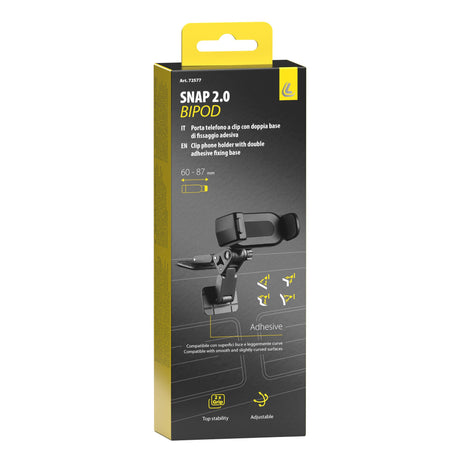 Lampa Snap Bipod 2.0, porta telefono a clip con doppia base adesiva 72577