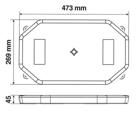 Lampa Barra lampeggiante arancio a 64 led, 10/30V - Base magnetica 72969