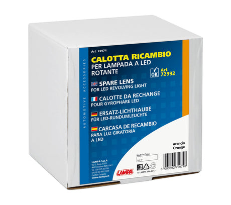 Lampa Calotta ricambio per luce di segnalazione art. 72992/72994 - Arancio 72974