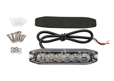 Lampa Luce di segnalazione multifunzione a 6 Led, 12/24V - Arancio 72995